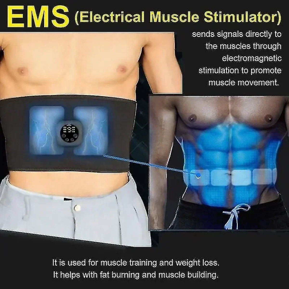 EMS Επαναφορτιζόμενη Ζώνη Αδυνατίσματος και Εκγύμνασης Κοιλιακών