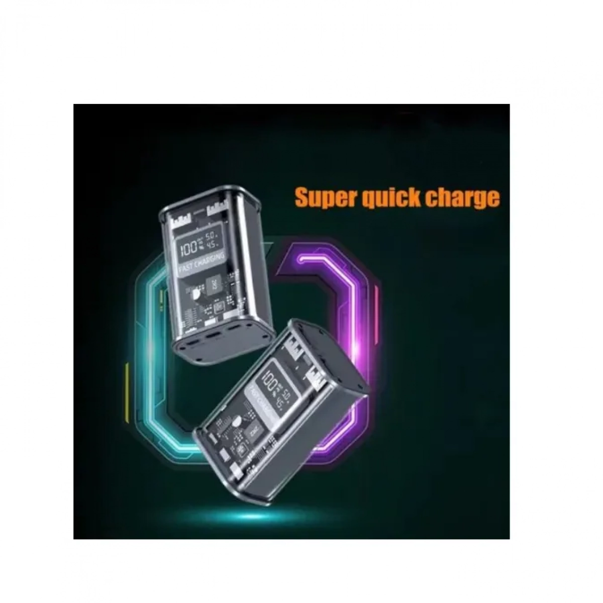 TREQA TR-956 ΔΙΑΦΑΝΟ POWER BANK ΜΕ 4 ΘΥΡΕΣ 10000 MAH 20W σε Γκρι Χρώμα