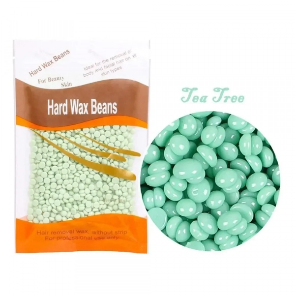 Hard Wax Beans Ζεστό Αποτριχωτικό Κερί σε Σταγόνες 100gr με άρωμα Πράσινου Τσαγιού σε Πράσινο Χρώμα