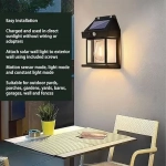 Επιτοίχιο ηλιακό φωτιστικό κήπου Solar Interaction Wall Lamp NK-998 μαύρο