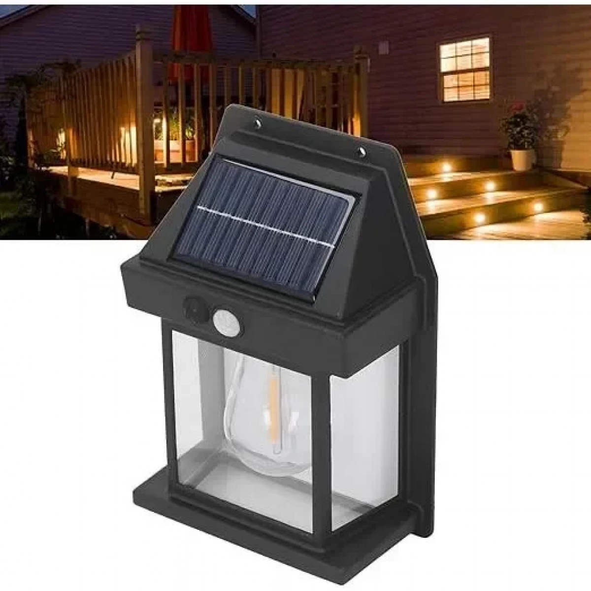 Επιτοίχιο ηλιακό φωτιστικό κήπου Solar Interaction Wall Lamp NK-998 μαύρο