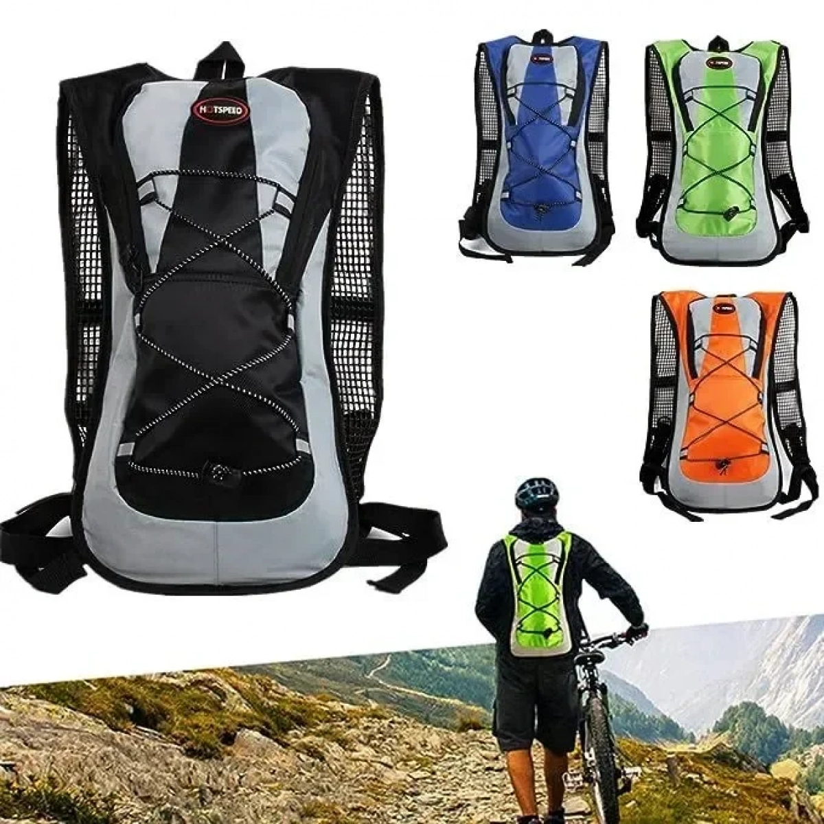 HOTSPEED Ποδηλατικό Ορειβατικό σακίδιο 5L σε Πράσινο Χρώμα
