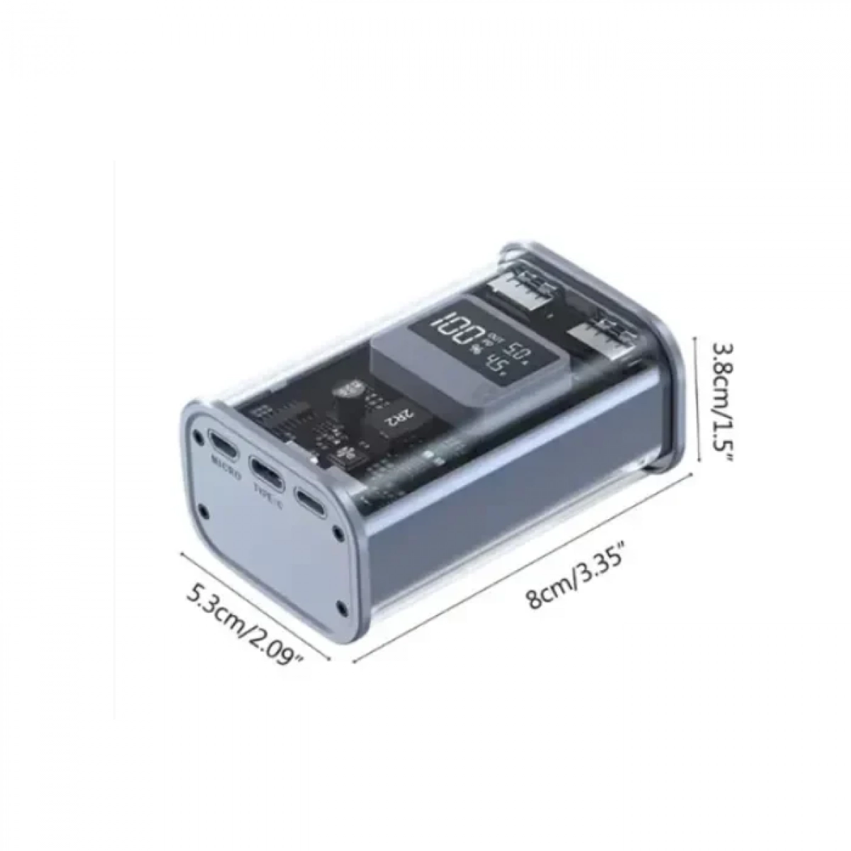 TREQA TR-956 ΔΙΑΦΑΝΟ POWER BANK ΜΕ 4 ΘΥΡΕΣ 10000 MAH 20W σε Κίτρινο Χρώμα