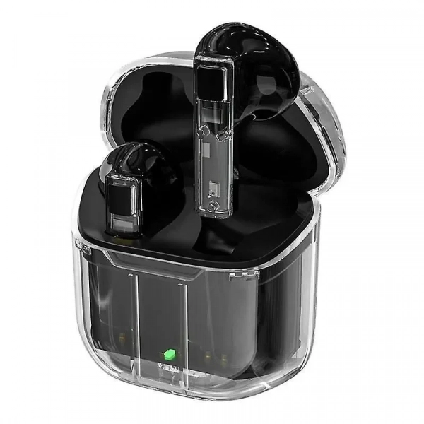 ΥΧ-06 TWS Ασύρματα Διάφανα Ακουστικά bluetooth V5.3 IPX5 σε Μαύρο Χρώμα