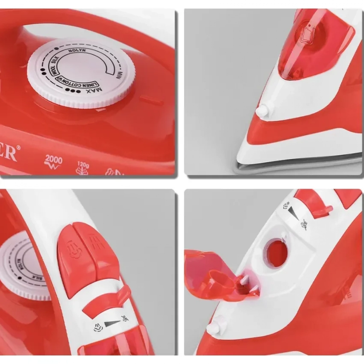 Σίδερο Ατμού 2000W Sokany SK-YD-211 σε Κόκκινο Χρώμα