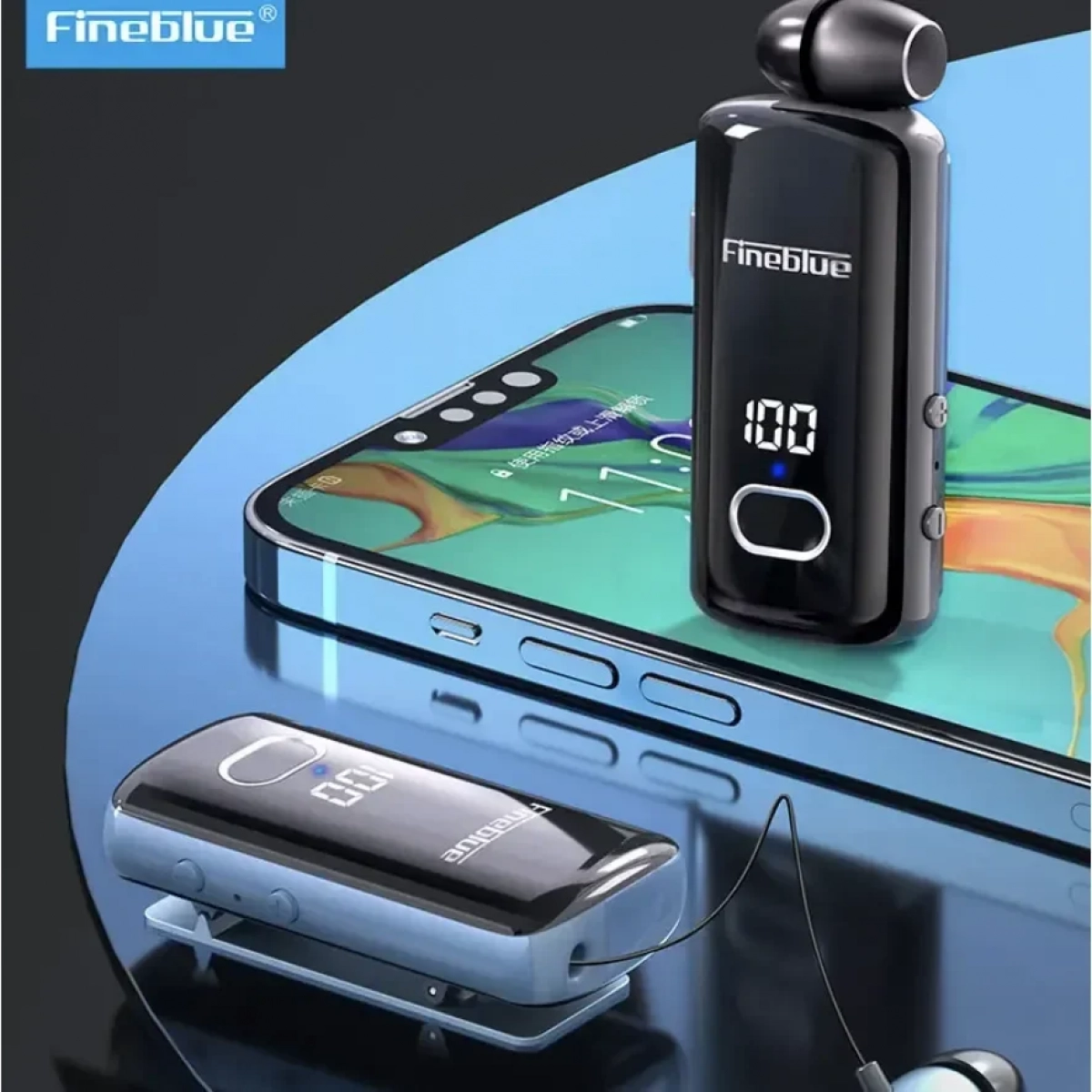 Fineblue F580 In-ear Bluetooth Handsfree Ακουστικό Μπλε