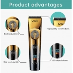 VGR V-663 Επαγγελματική Αδιάβροχη Κουρευτική Μηχανή με USB & οθόνη LED σε Κίτρινο Χρώμα - Image 9