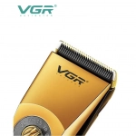 VGR V-663 Επαγγελματική Αδιάβροχη Κουρευτική Μηχανή με USB & οθόνη LED σε Κίτρινο Χρώμα