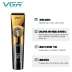 VGR V-663 Επαγγελματική Αδιάβροχη Κουρευτική Μηχανή με USB & οθόνη LED σε Κίτρινο Χρώμα