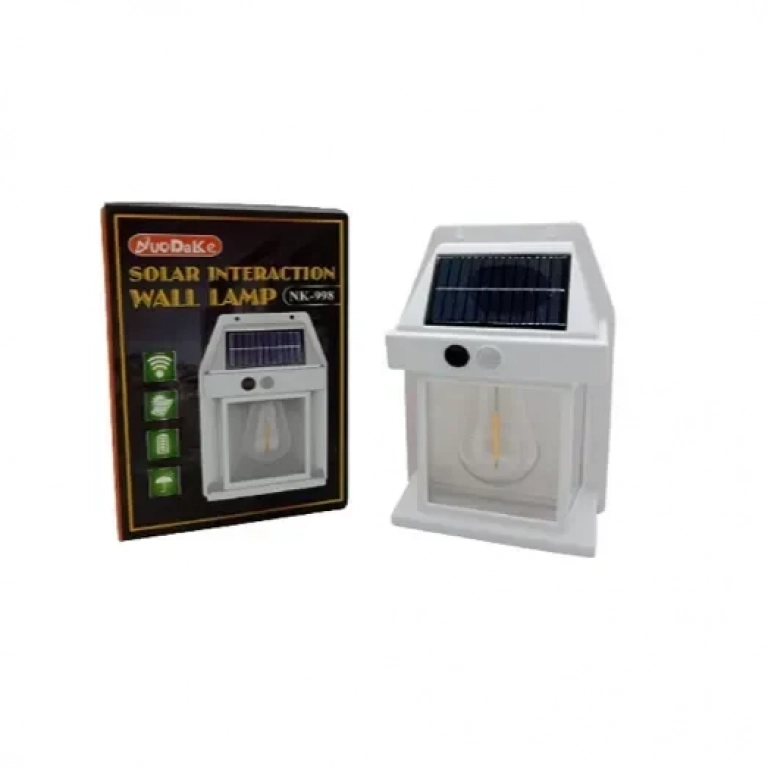 Επιτοίχιο ηλιακό φωτιστικό κήπου Solar Interaction Wall Lamp NK-998 λευκό