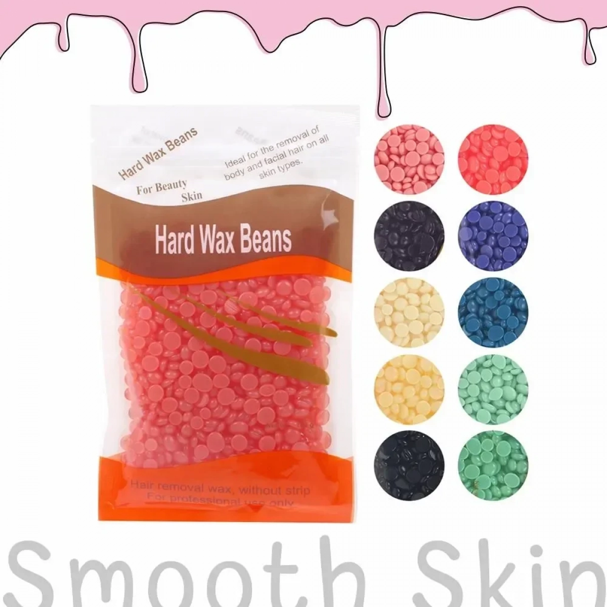 Hard Wax Beans Ζεστό Αποτριχωτικό Κερί σε Σταγόνες 100gr με άρωμα Χαμομήλι σε Μπλε Χρώμα