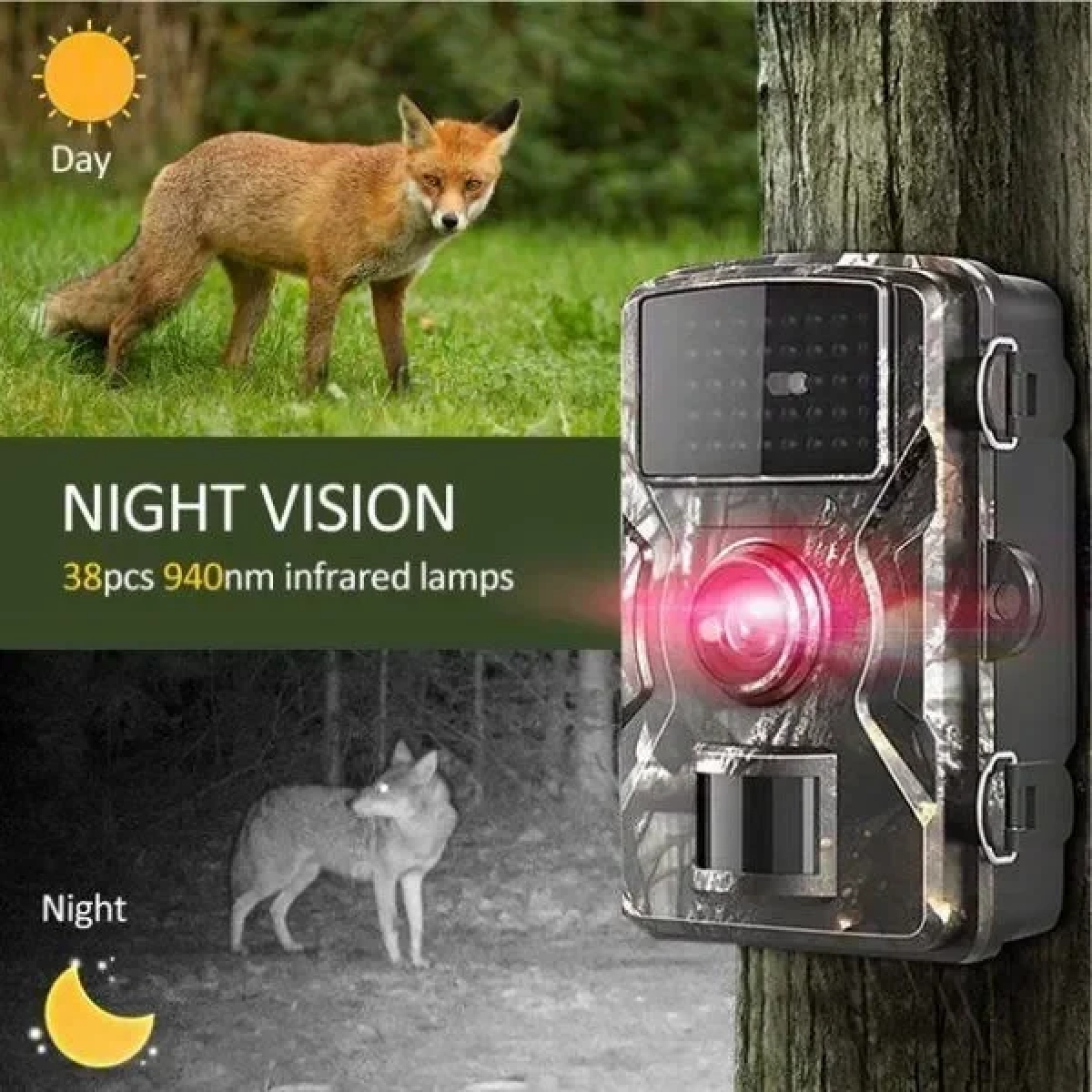 Κάμερα Κυνηγιού Αδιάβροχη Night Vision 1080P Με Ανιχνευτή Κίνησης