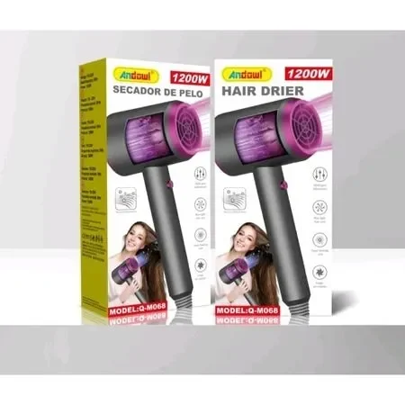Πιστολάκι Μαλλιών 1200W Με Τεχνολογία Ιόντων Και 3 Επίπεδα Θερμοκρασίας Andowl Q-M068