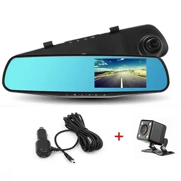 Σετ Καθρέπτης με Κάμερα DVR Αυτοκινήτου 1080P με Οθόνη 4.3″ με Κλιπ & Κάμερα Οπισθοπορείας
