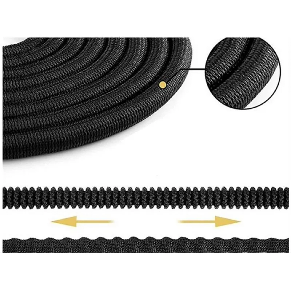 Magic Garden Hose Expandable Magic Rubber Επεκτεινόμενο Λάστιχο Κήπου & Βεράντας 50m σε Μαύρο χρώμα