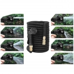 Magic Garden Hose Expandable Magic Rubber Επεκτεινόμενο Λάστιχο Κήπου & Βεράντας 50m σε Μαύρο χρώμα