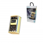 TREQA TR-956 ΔΙΑΦΑΝΟ POWER BANK ΜΕ 4 ΘΥΡΕΣ 10000 MAH 20W σε Κίτρινο Χρώμα