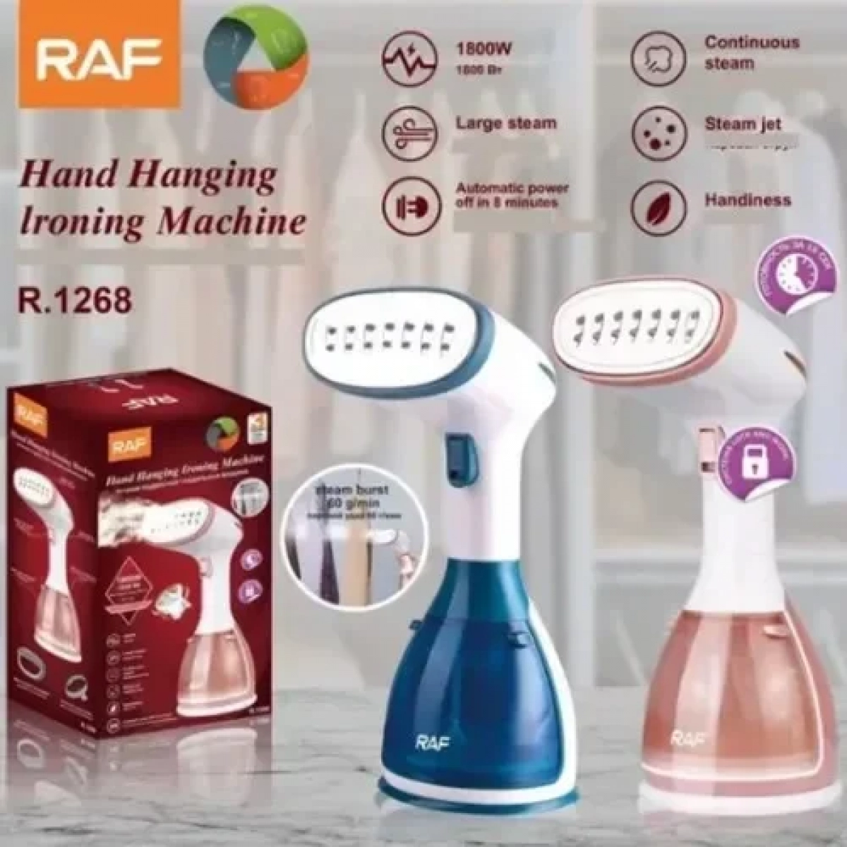 Σύστημα ατμού χειρός 1800W με δοχείο 280ml RAF R.1268