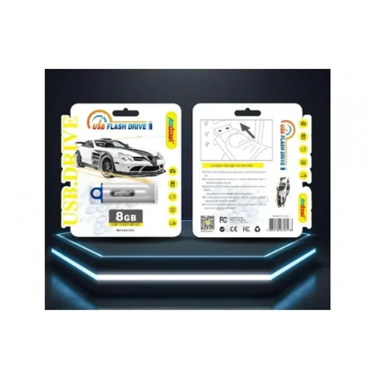 USB 2.0 Stick 8GB Ασημί ANDOWL Q-U08