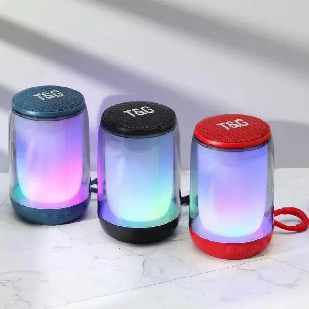 Ασύρματο ηχείο Bluetooth T&G TG-346 Με Φωτισμό LED Κόκκινο
