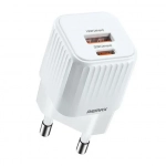 Remax RP-U2 Mini Charger Φορτιστής Με Θύρα USB-A Και Θύρα USB-C 20W - Λευκό