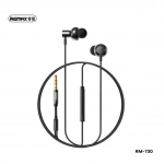 REMAX RM-730 Handsfree Earbuds Ενσύρματα Ακουστικά με Βύσμα 3.5mm -Μαύρο