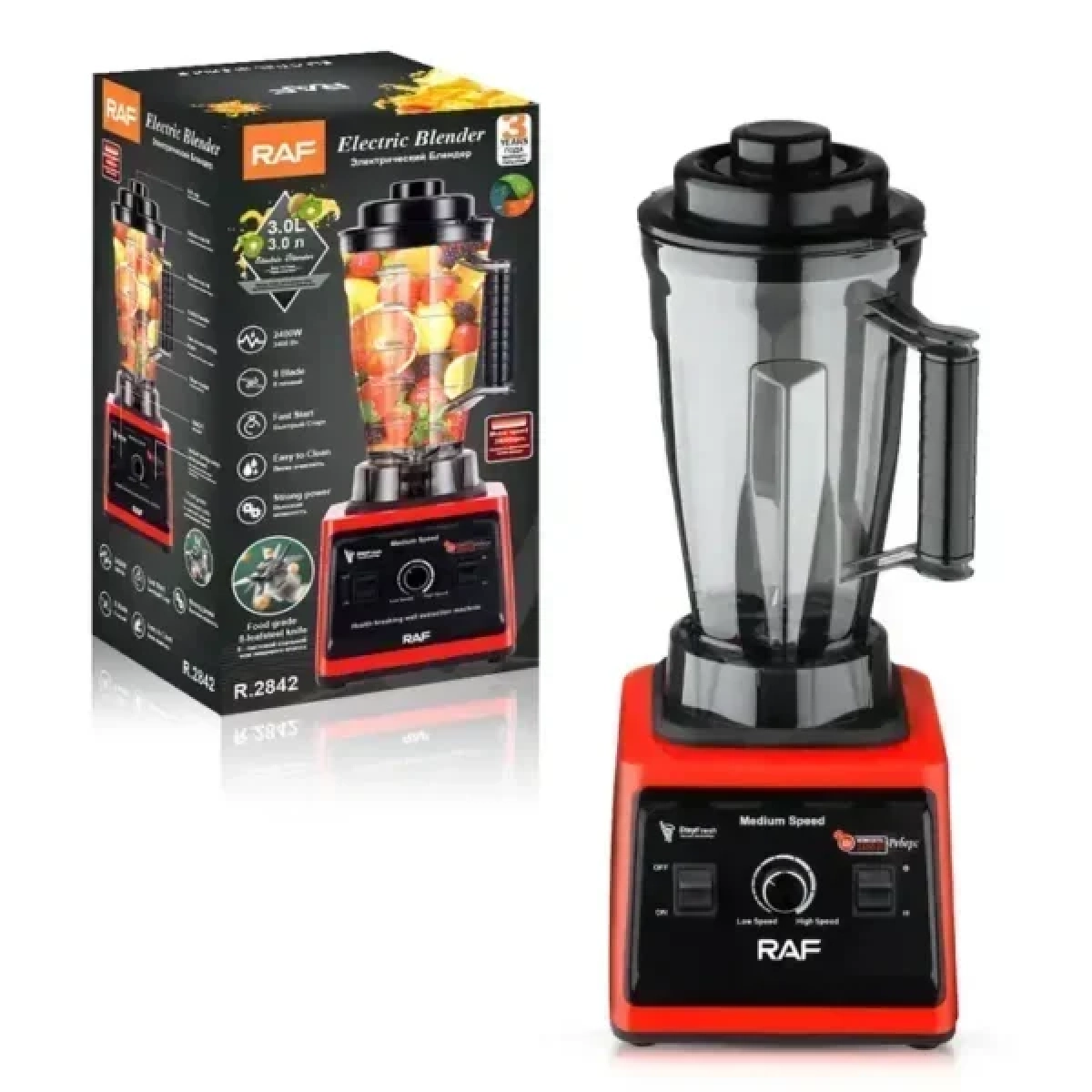 Ηλεκτρικό μπλέντερ 2400W RAF R.2842 κόκκινο