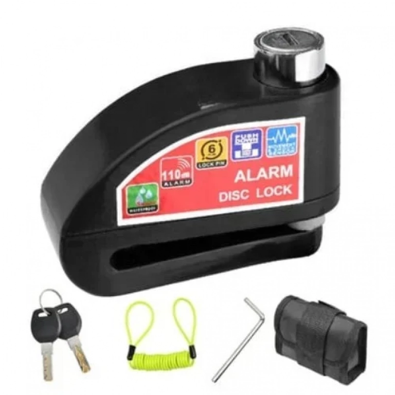 Αντικλεπτική κλειδαριά δισκόφρενου με σύστημα συναγερμού μοτοσυκλέτας KS8305 μαύρη