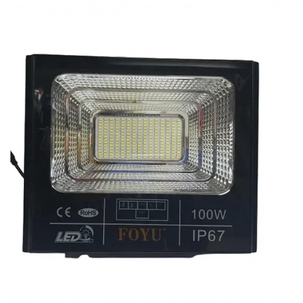Αδιάβροχος ηλιακός προβολέας LED 100W με πάνελ & τηλεχειριστήριο Foyu FO-T2100