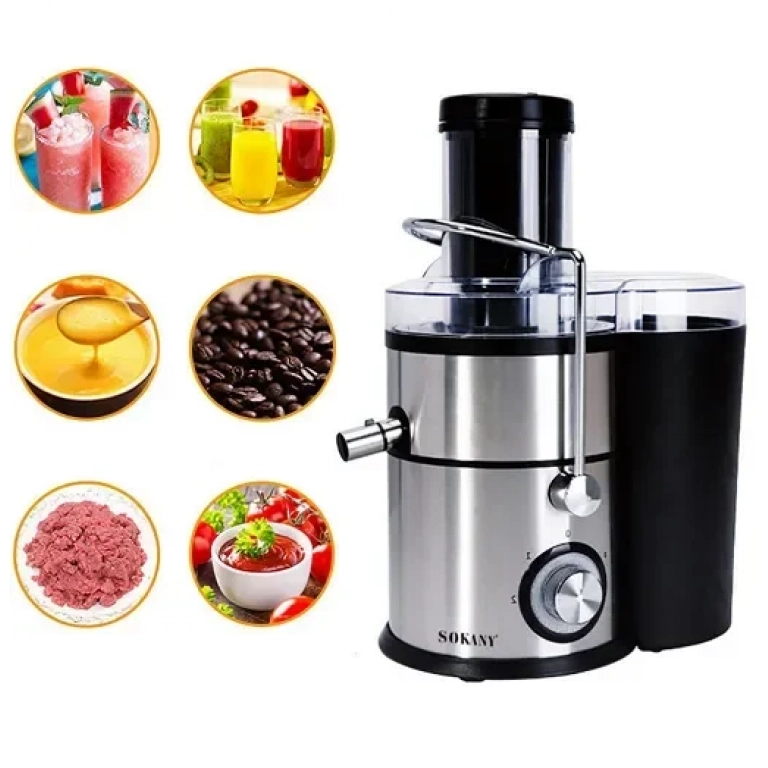 Αποχυμωτής φρούτων & λαχανικών 1000W Sokany SK-629 Inox Ασημί