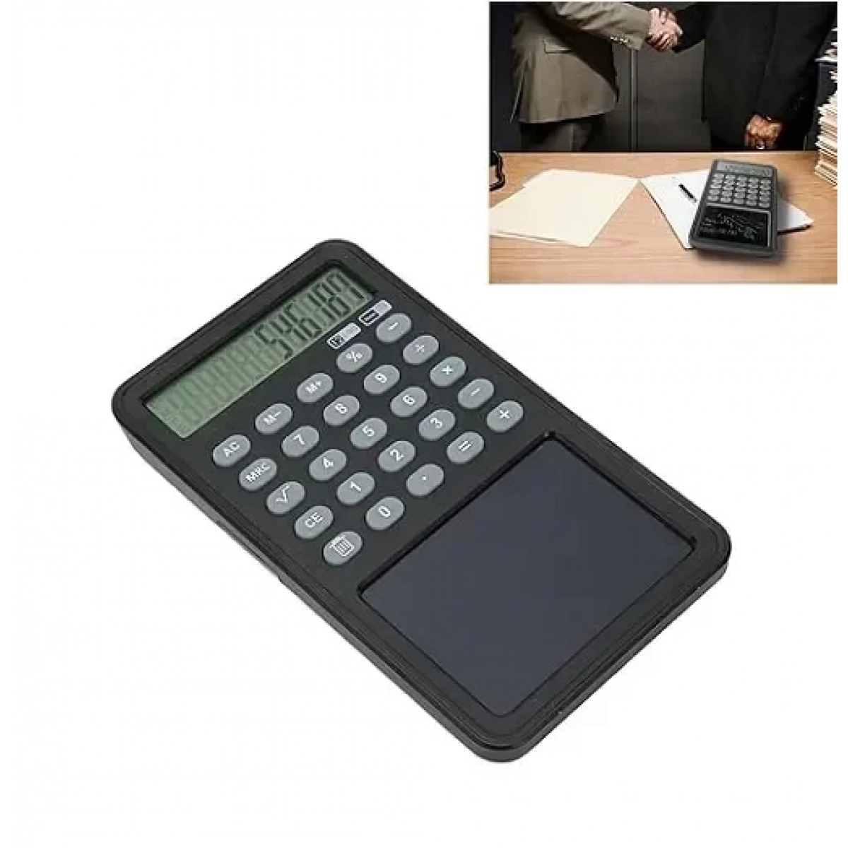 Αριθμομηχανή με οθόνη LCD και σημειωματάριο Calculation With Notepad μαύρο - Image 2