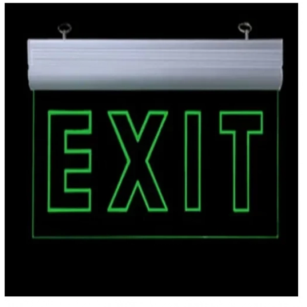 Διάφανη φωτιζόμενη πινακίδα με σήμανση EXIT διπλής όψης 220V 37x20cm 17959011