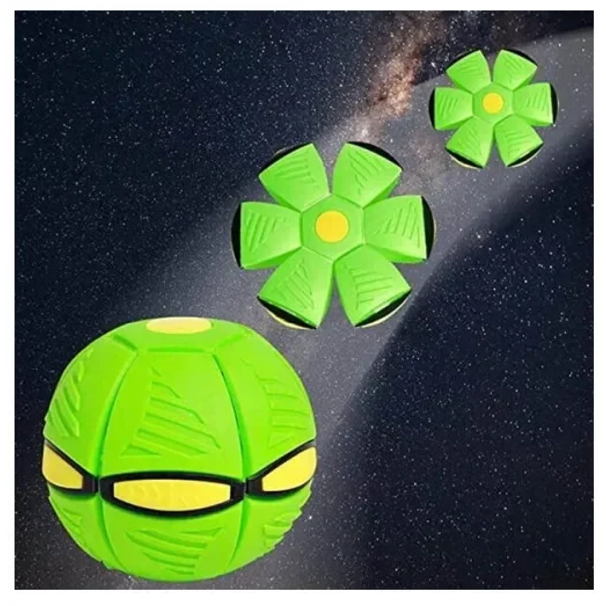 Δίσκος που μετατρέπεται σε μπάλα με LED φως Flat Ball πράσινο - Image 2