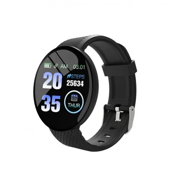 Έξυπνο ρολόι smartwatch με παλμογράφο & οθόνη αφής D18S μαύρο