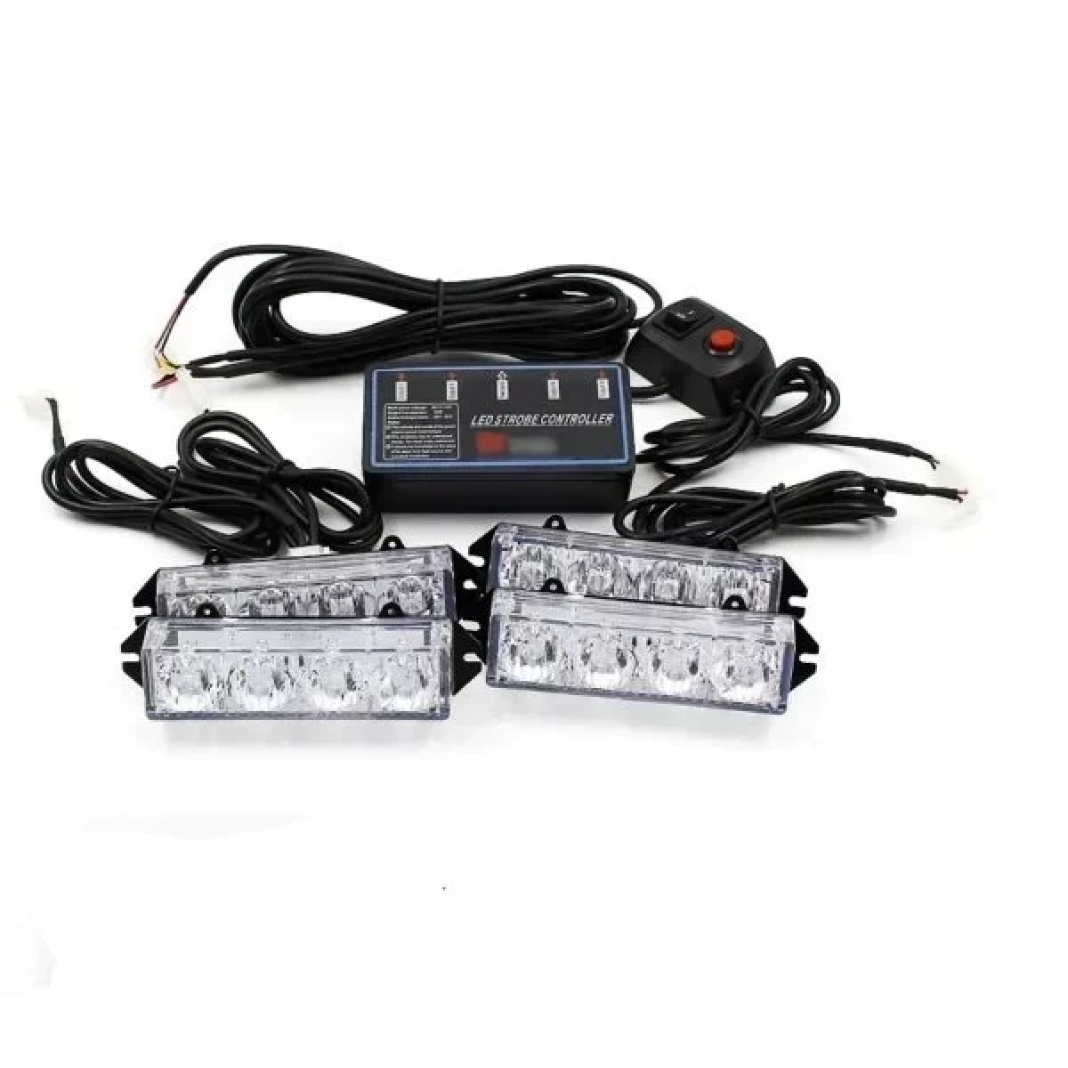 Φώτα strobe LED Προειδοποίησης 4τμχ κόκκινο-μπλε 868A169