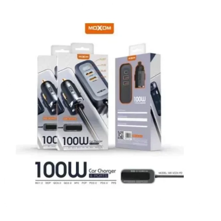 Φορτιστής αυτοκινήτου 4 θυρών 100W Moxom MX-VC24