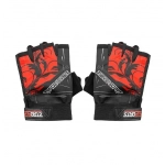 Γάντια ποδηλασίας ενηλίκων ελαστικά κοντά κόκκινο –μαύρο