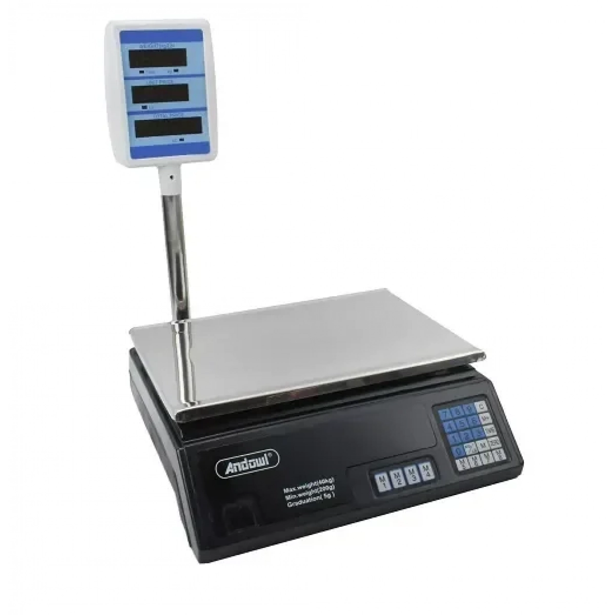 Ηλεκτρονική ζυγαριά 40KG τριπλής οθόνης Andowl ACS-D1 μαύρο - Image 3