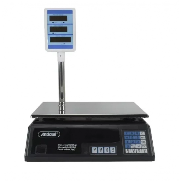 Ηλεκτρονική ζυγαριά 40KG τριπλής οθόνης Andowl ACS-D1 μαύρο
