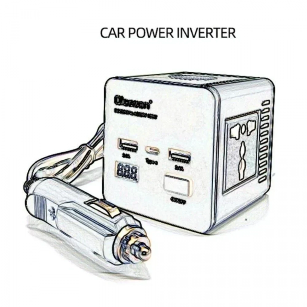 Inverter Αυτοκινήτου 150W για μετατροπή 12/24V DC σε 220V AC με 2xUSB Olesson 1663 μαύρο
