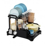 Μεταλλικός στεγνωτήρας πιάτων πολλαπλών λειτουργιών σε μαύρο χρώμα