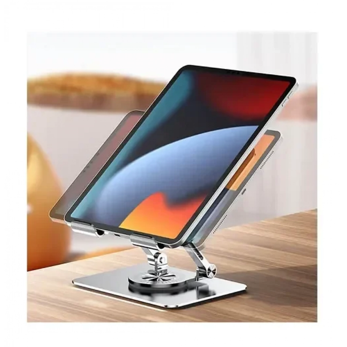 Περιστρεφόμενη μεταλλική βάση tablet 360° Tablet Computer Rotary Support ασημί - Image 2