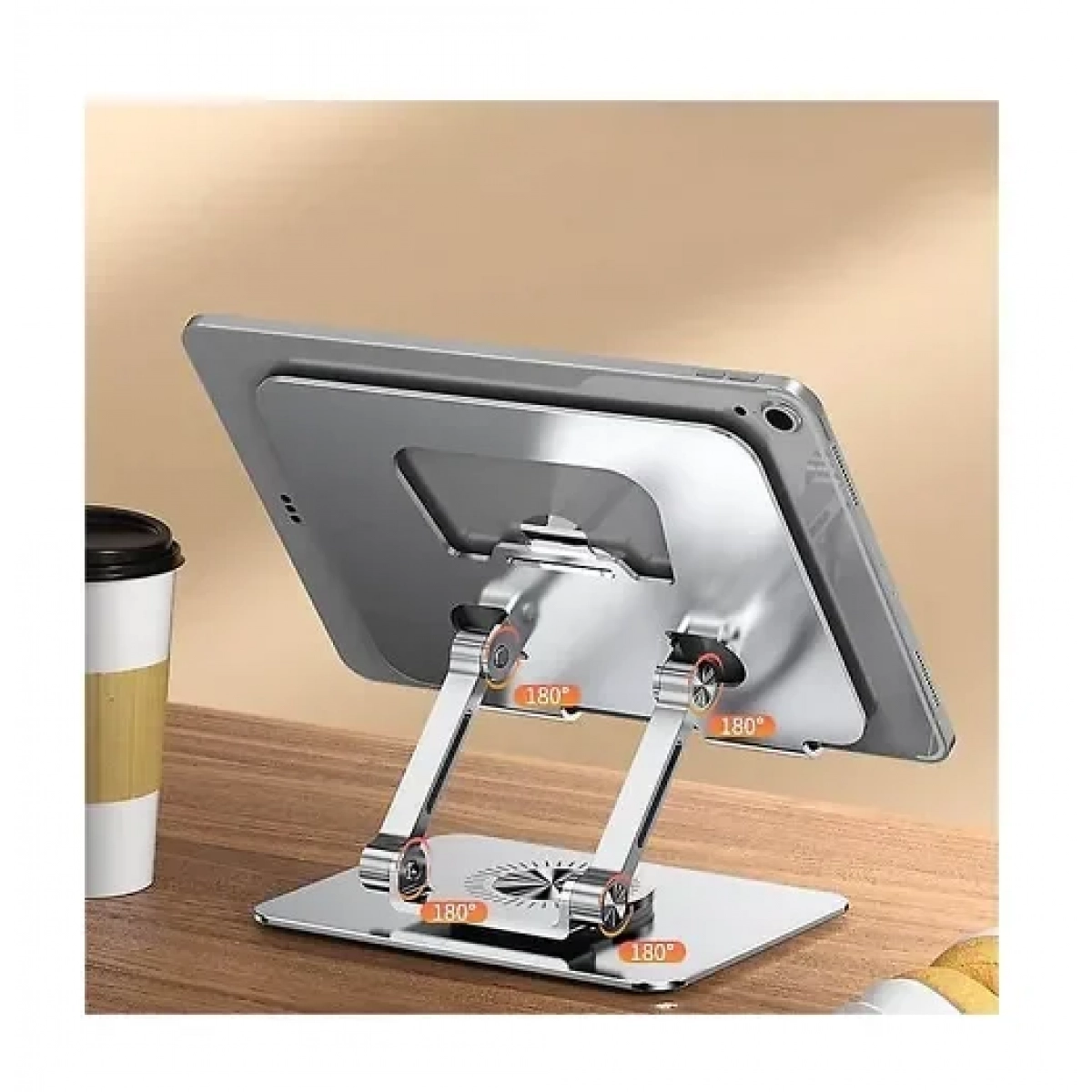 Περιστρεφόμενη μεταλλική βάση tablet 360° Tablet Computer Rotary Support ασημί - Image 3