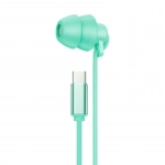 WK YB02 In-ear Handsfree Ενσύρματα με Βύσμα Type C Πράσινο