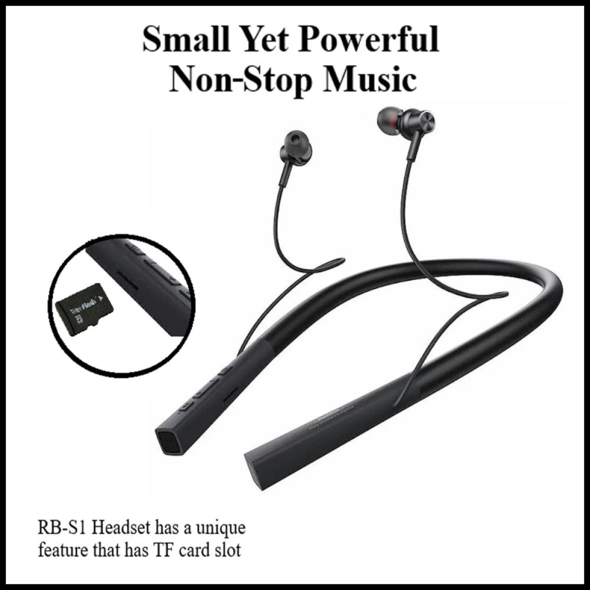 Remax RB-S1 bluetooth Ακουστικό 20 ωρών αναπαραγωγής, Μαύρο