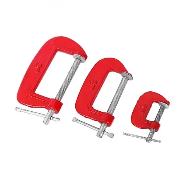 Σετ σφιγκτήρες τύπου C 1″ – 2″ – 3″ με μέγιστο άνοιγμα 27-44-68mm κόκκινοι