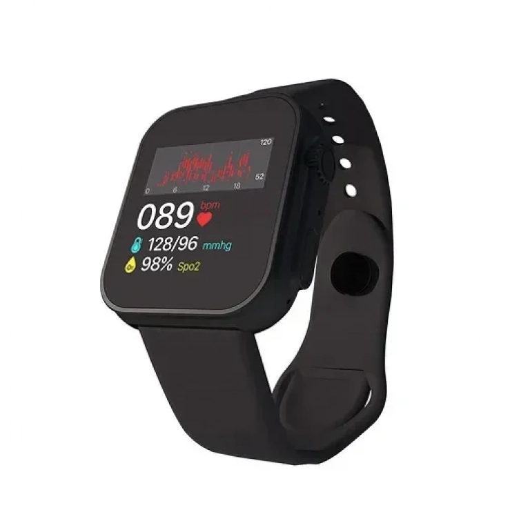 Smartwatch με παλμογράφο & ένδειξη μηνυμάτων με Bluetooth μαύρο