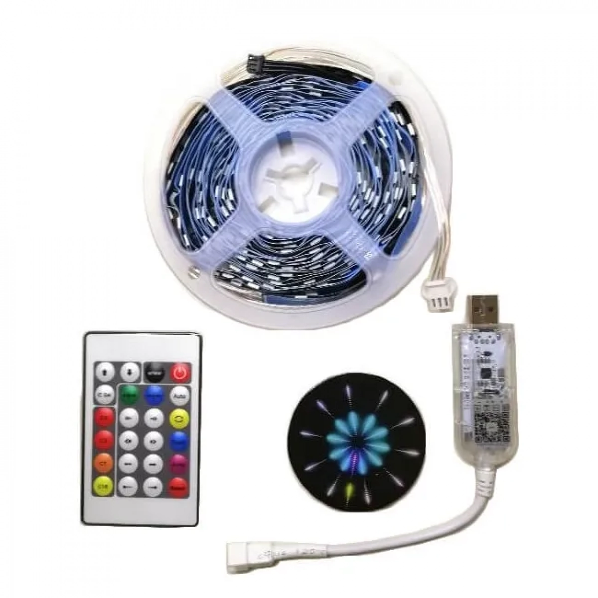 Ταινία LED RGB σε σχήμα πυροτέχνημα με τηλεχειριστήριο 5V