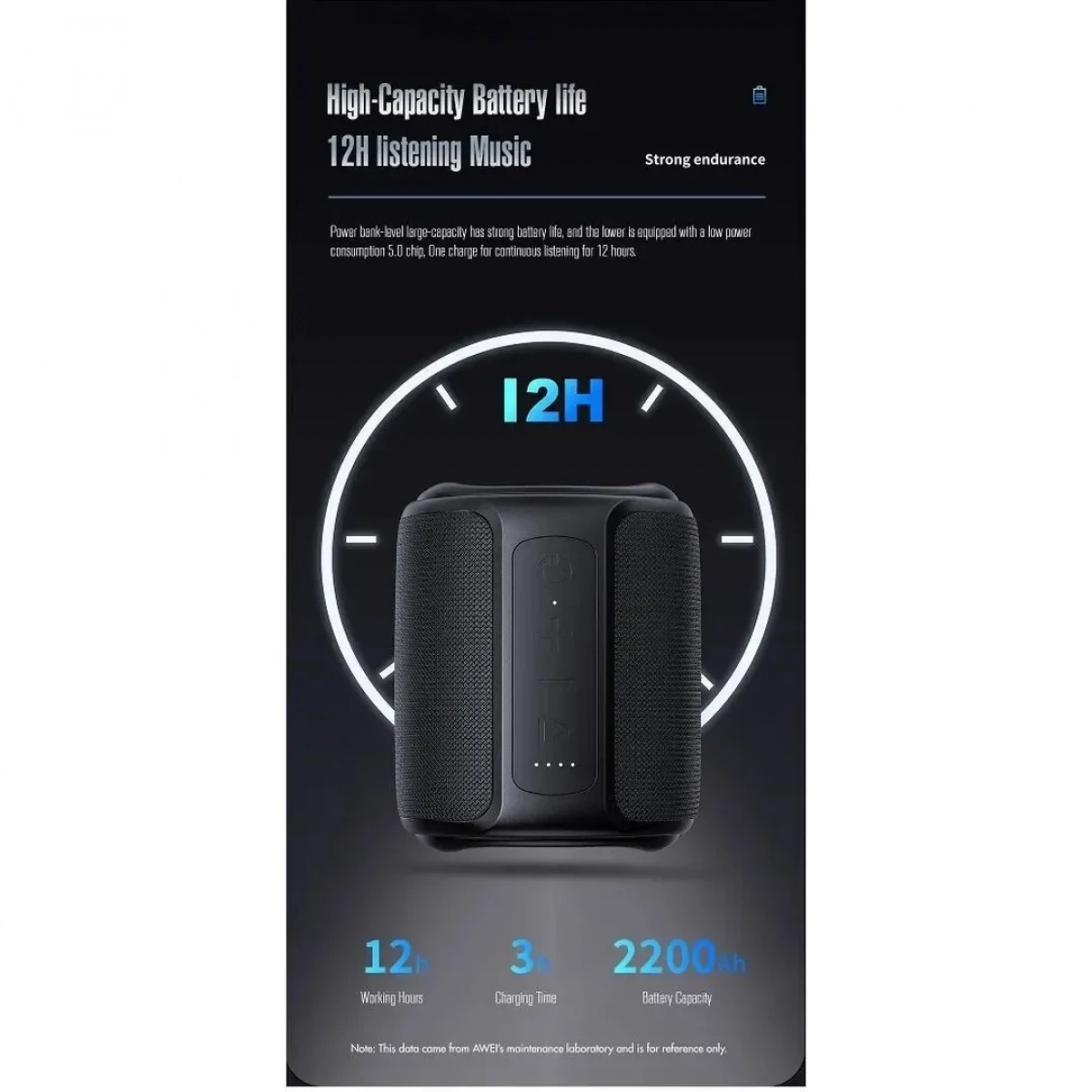 AWEI Ασύρματο Ηχείο Bluetooth Αδιάβροχο Y310 – Μαύρο