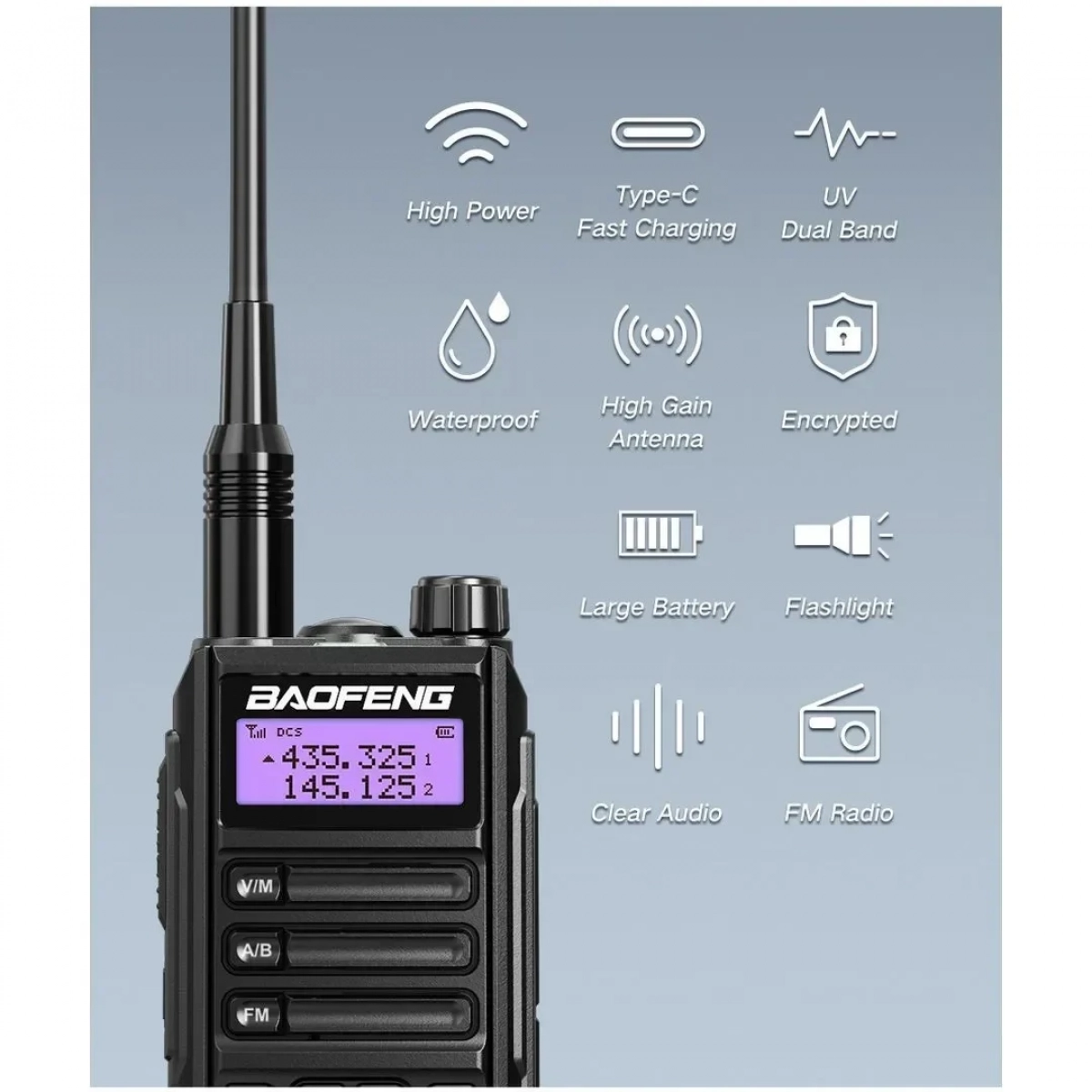 Baofeng UV-16 Ασύρματος Πομποδέκτης UHF/VHF με Μονόχρωμη Οθόνη